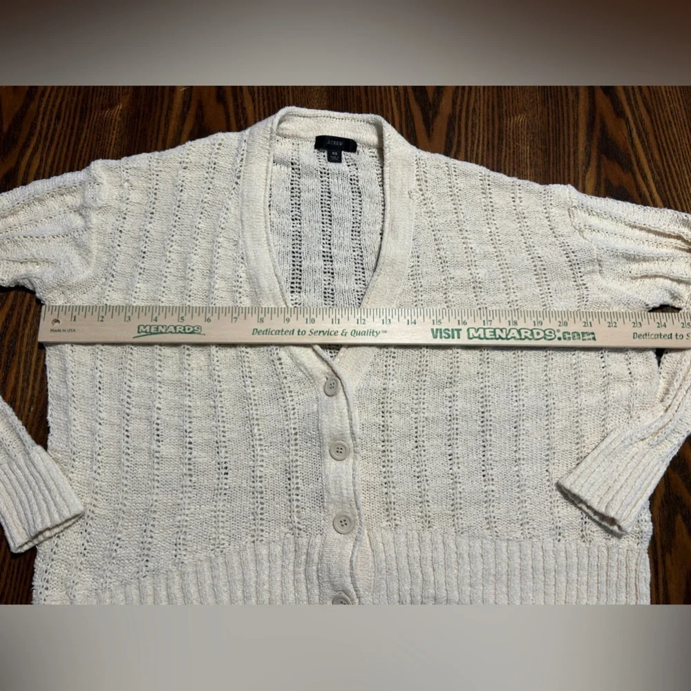 J. Crew Point Sur open‎ knit cardigan women’s XS boxy cream coastal cowgirl boho
